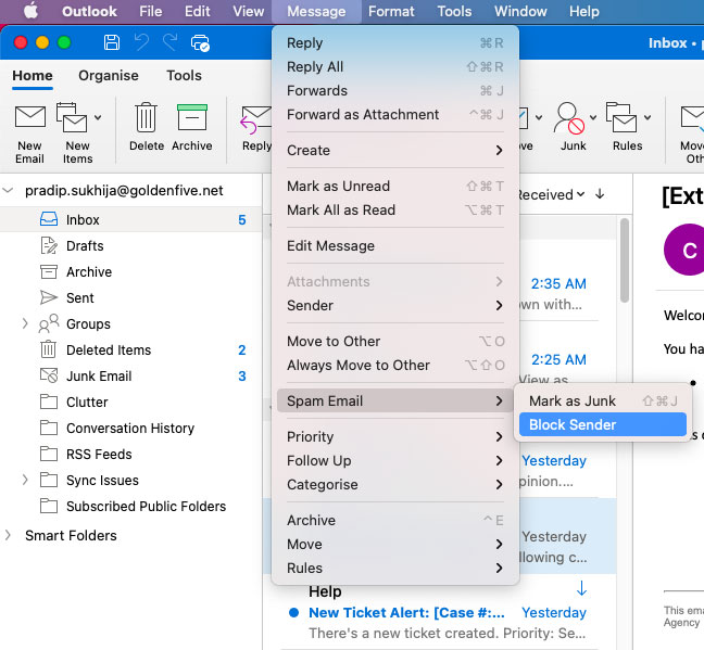 mark a message confidential in outlook for mac